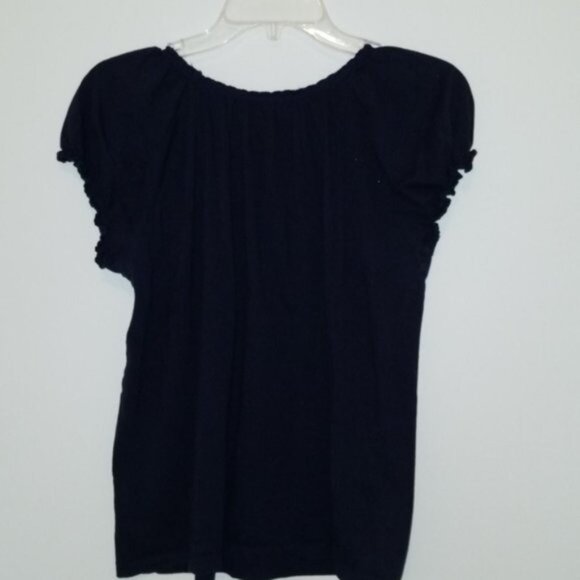 Shirt Jones New York Signature Blue Cap Sleeves Top Blouse Women's WOMAN'S MED - Picture 4 of 7